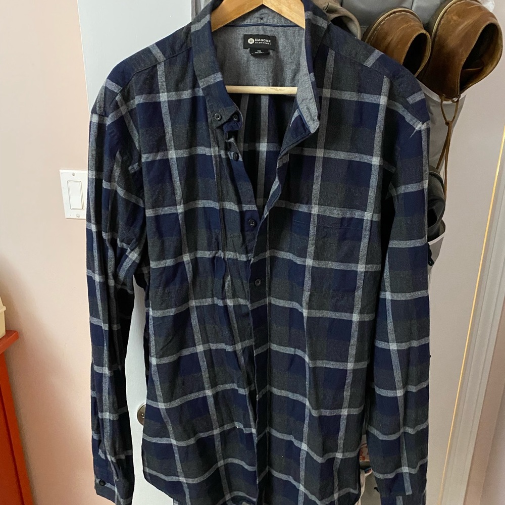 Haggar flannel plaid Oxford XXL
